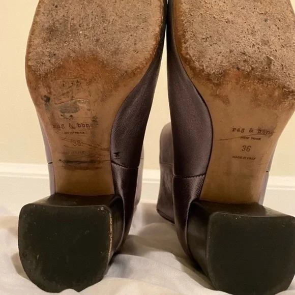 rag and bone Leather Silver Booties (Made in Italy) - Picture 9 of 13